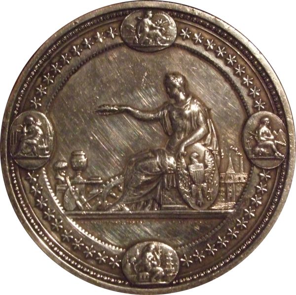 Silver-1876-Centennial-Exhibition-Medal-4-Inches---Rare